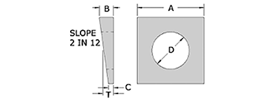 Square Bevel Washers for Sale