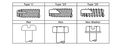 Thread Cutting Tapping Screws Type 1, 23, and 25 for Sale