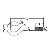 Eye Bolt Open<br />(DxLxCxExT) by Delta Fastener