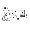 Hook Bolt,Special<br />(DxLxCxTzB)<br />(B expressed in degrees) by Delta Fastener