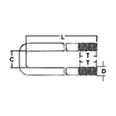 U Bolt Square Bend<br />(Dx,LxCxT) by Delta Fastener